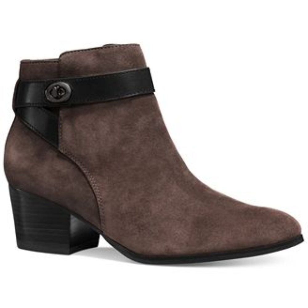 COACH PATRICIA CHESTNUT BROWN SUEDE BOOTIES